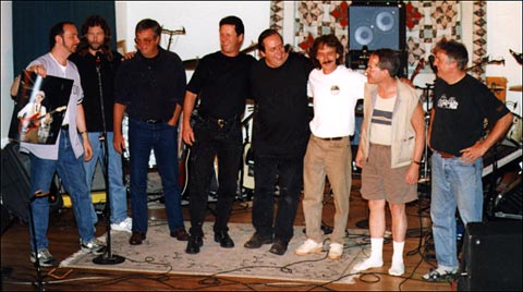 Various members of The Patron Saints at our September, 2000 reunion in Bedford, NY