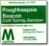 1976 Garrison train schedule. 