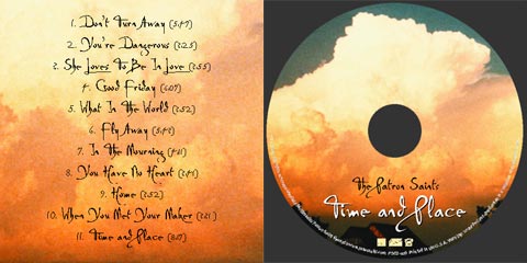 The Patron Saints' Time And Place CD 16-page booklet and CD face